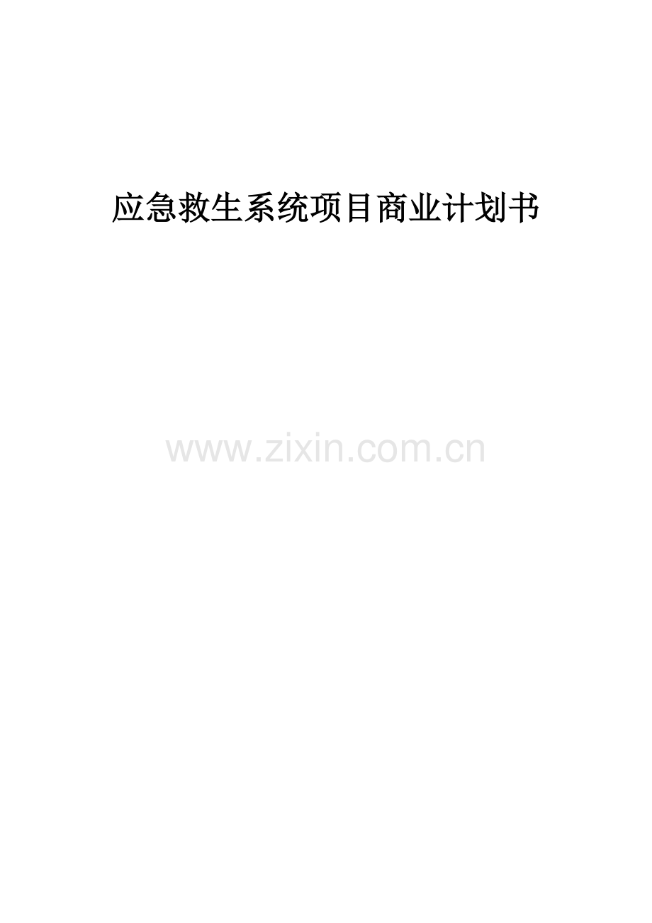 应急救生系统项目商业计划书.docx_第1页