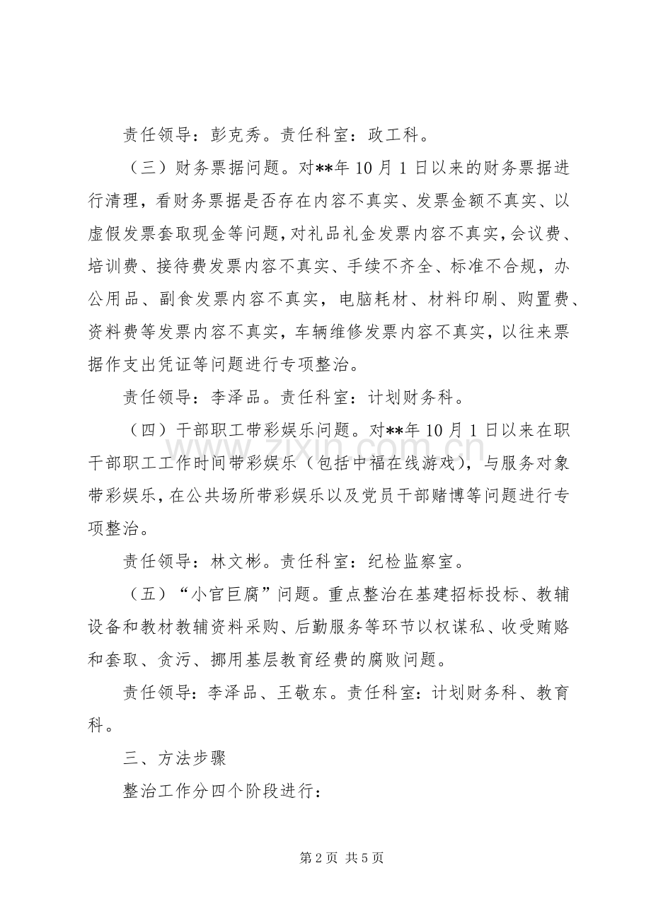 教育局专项整治工作实施方案.docx_第2页