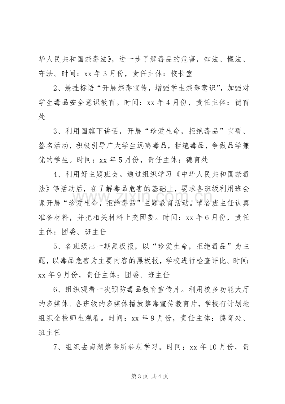 构皮滩中学毒品预防教育“九个一”方案 .docx_第3页