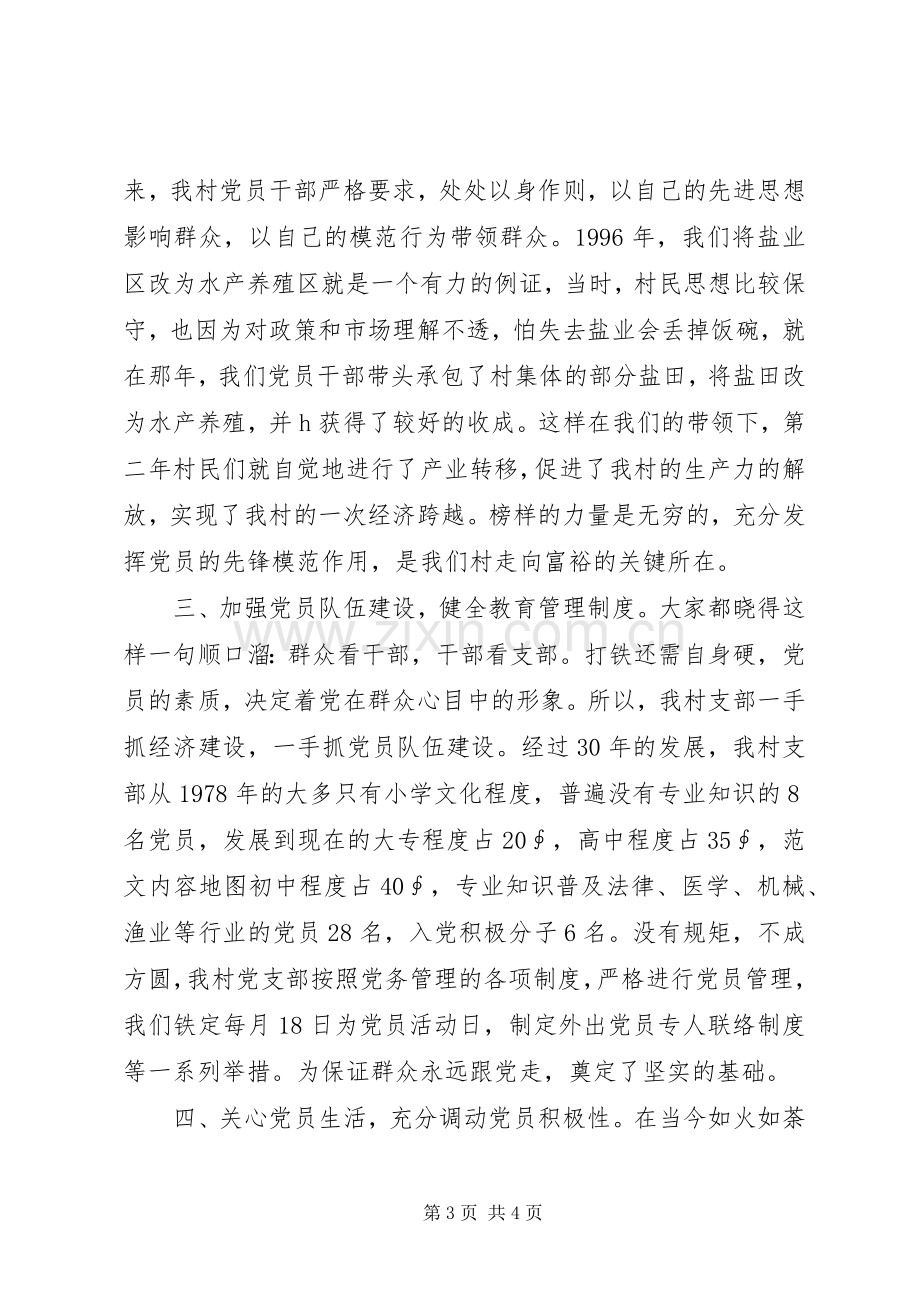 先进基层党组织报告会发言(村党支部).docx_第3页