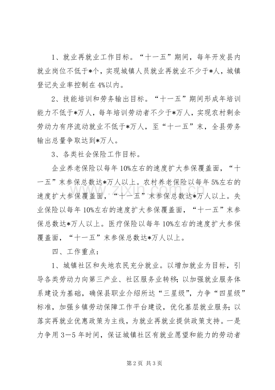 县劳动和社会保障局推进“五个充分”工作方案-劳动和社会保障局.docx_第2页