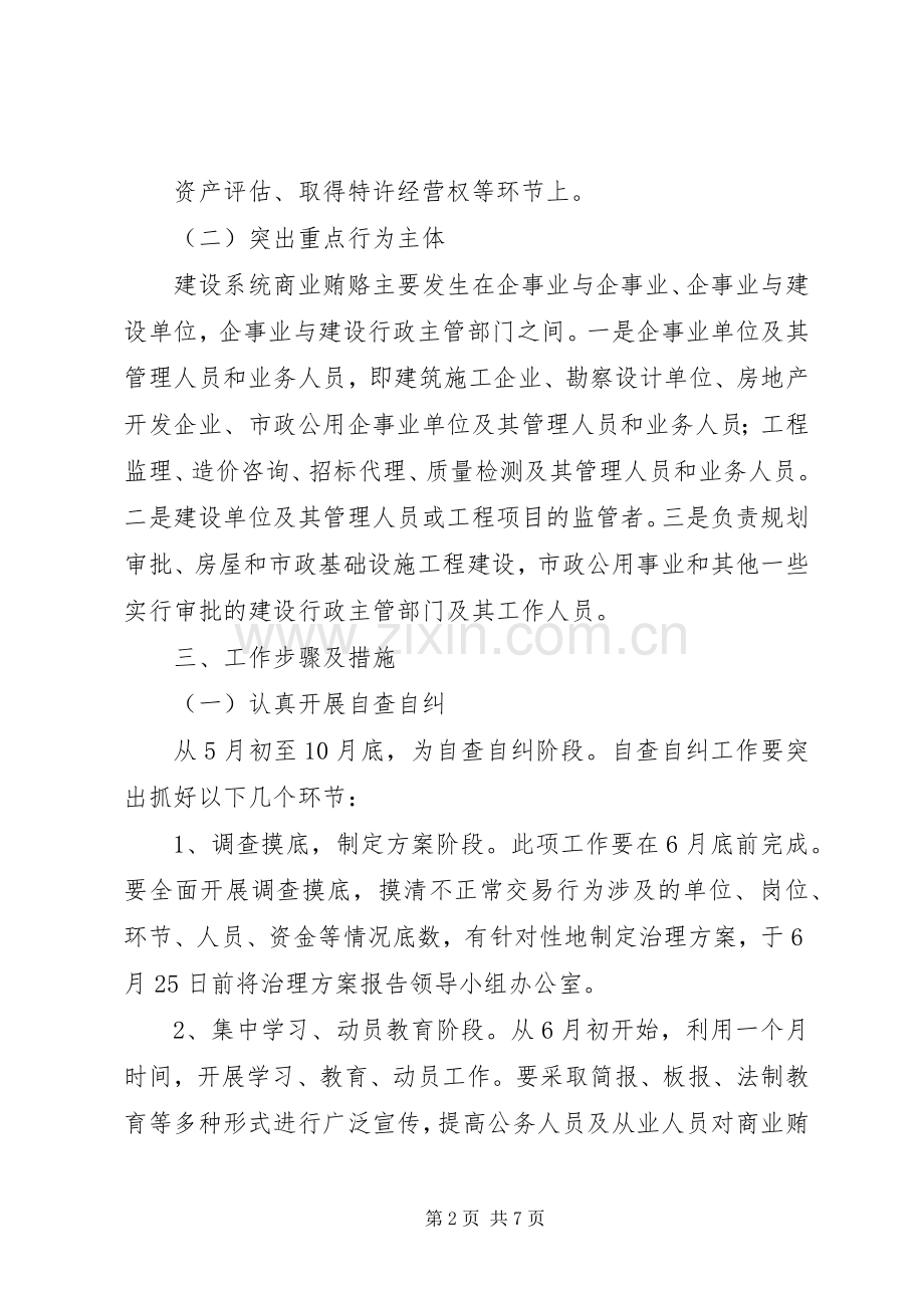 建设系统商业贿赂治理实施方案.docx_第2页