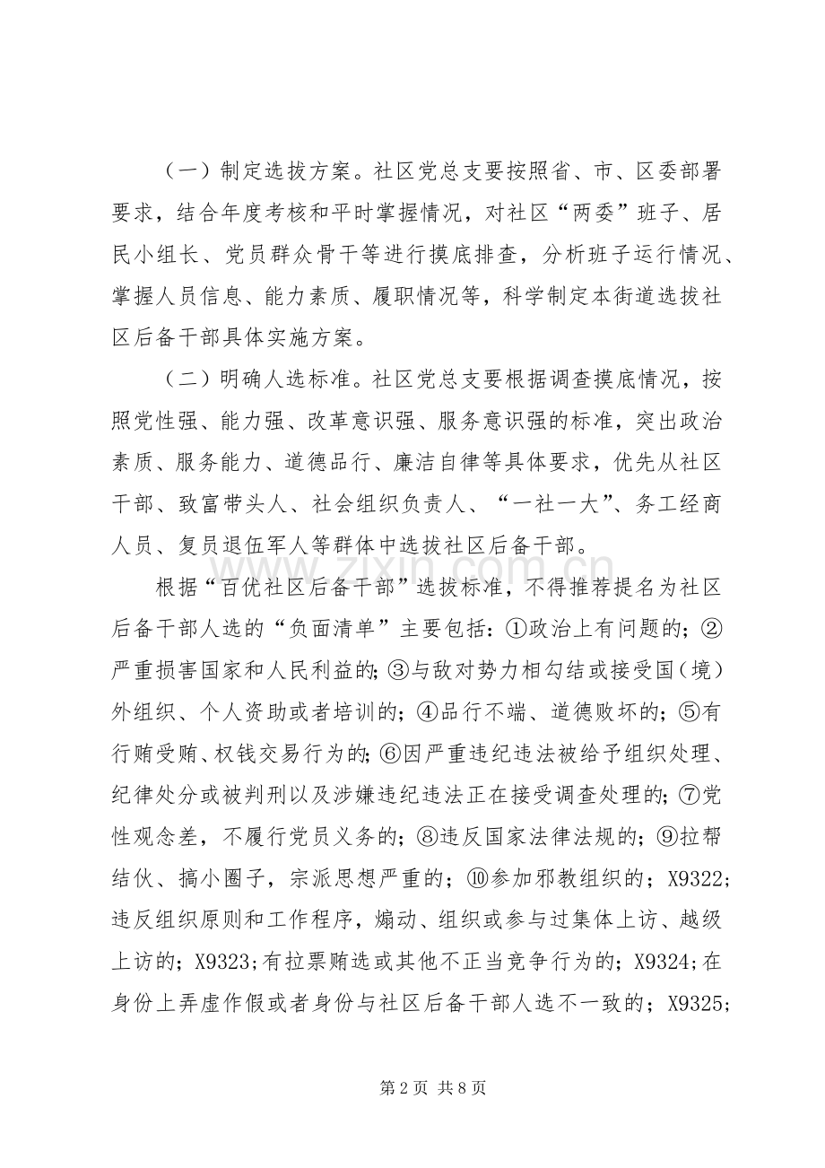 红色领航百优社区后备干部选拔工作实施方案.docx_第2页