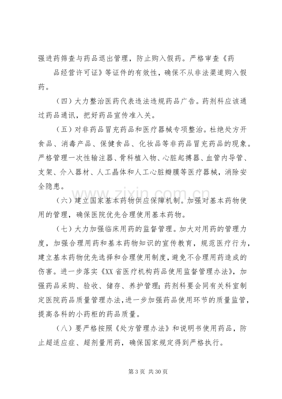 XX医院药品安全专项整治工作方案.docx_第3页