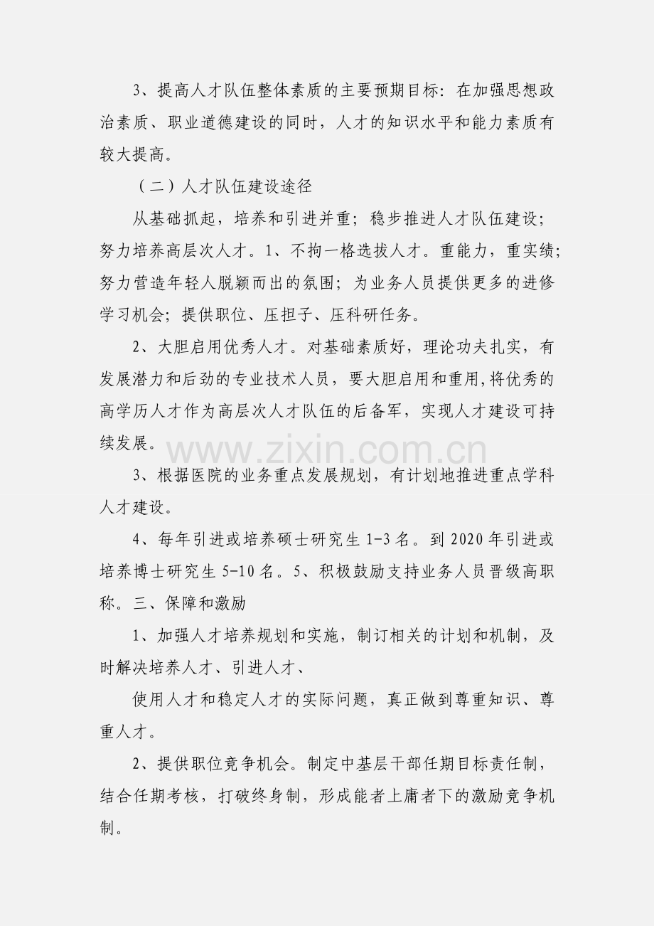 医院人才队伍建设规划.docx_第2页