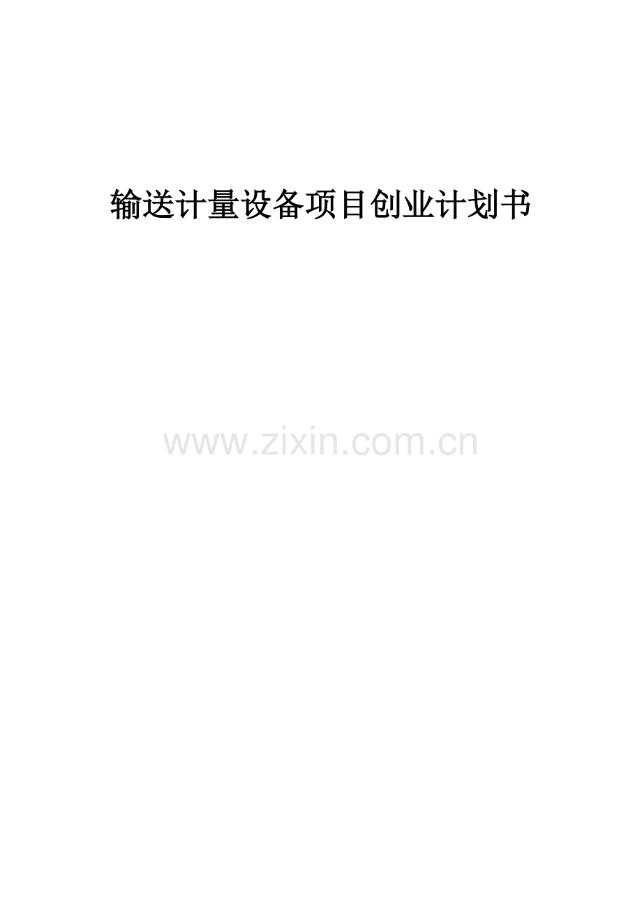 输送计量设备项目创业计划书.docx_第1页