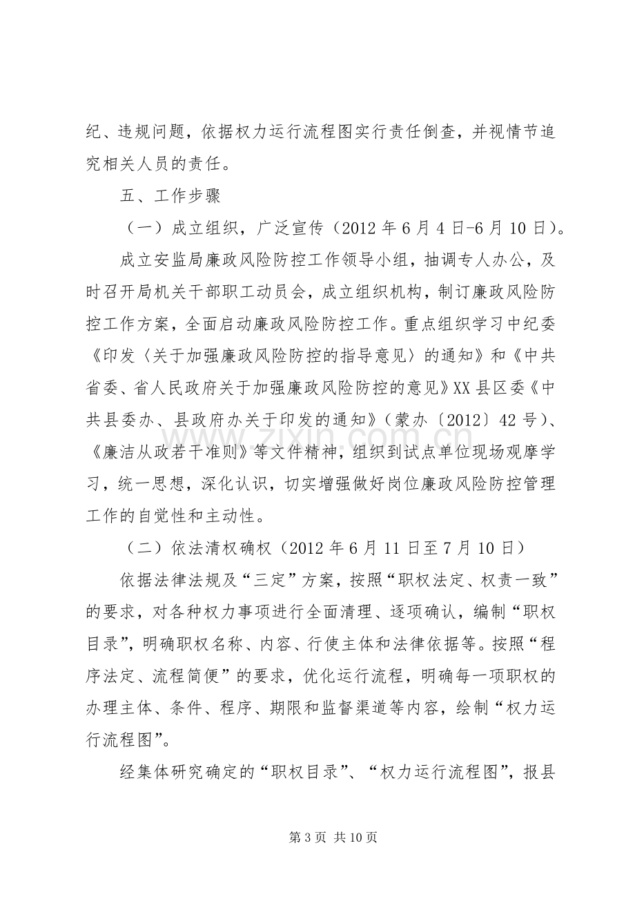 安监局廉政风险工作实施方案.docx_第3页