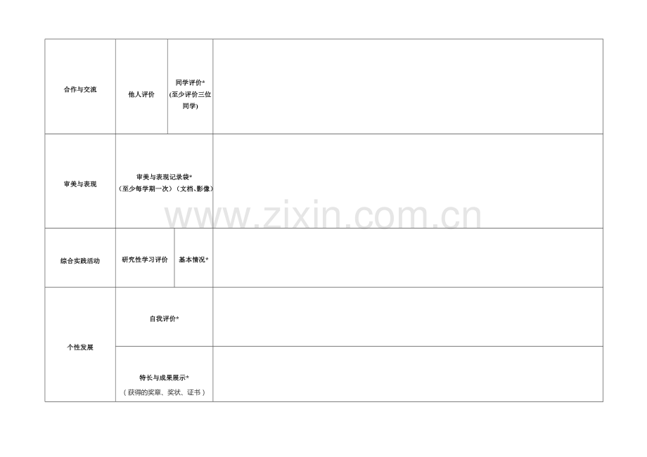 综合素质评价学生成长必填项目表格2015.6.doc_第2页