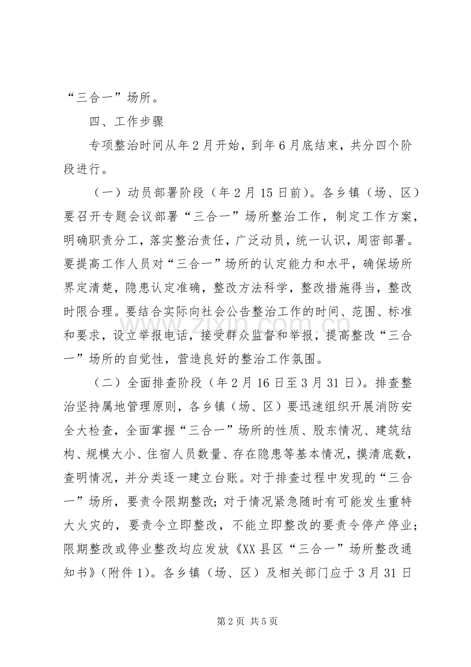 三合一场所消防安全排查整治实施方案.docx_第2页