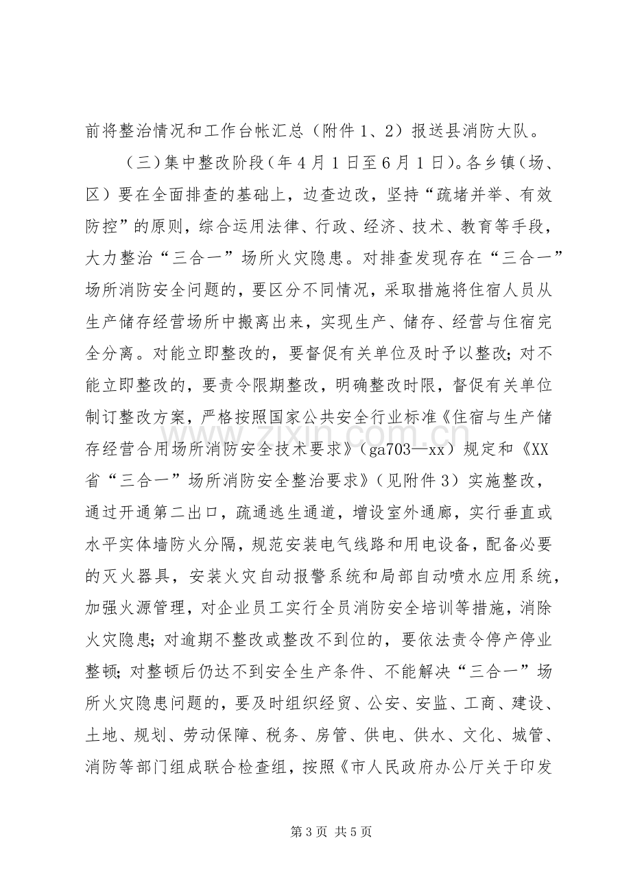 三合一场所消防安全排查整治实施方案.docx_第3页