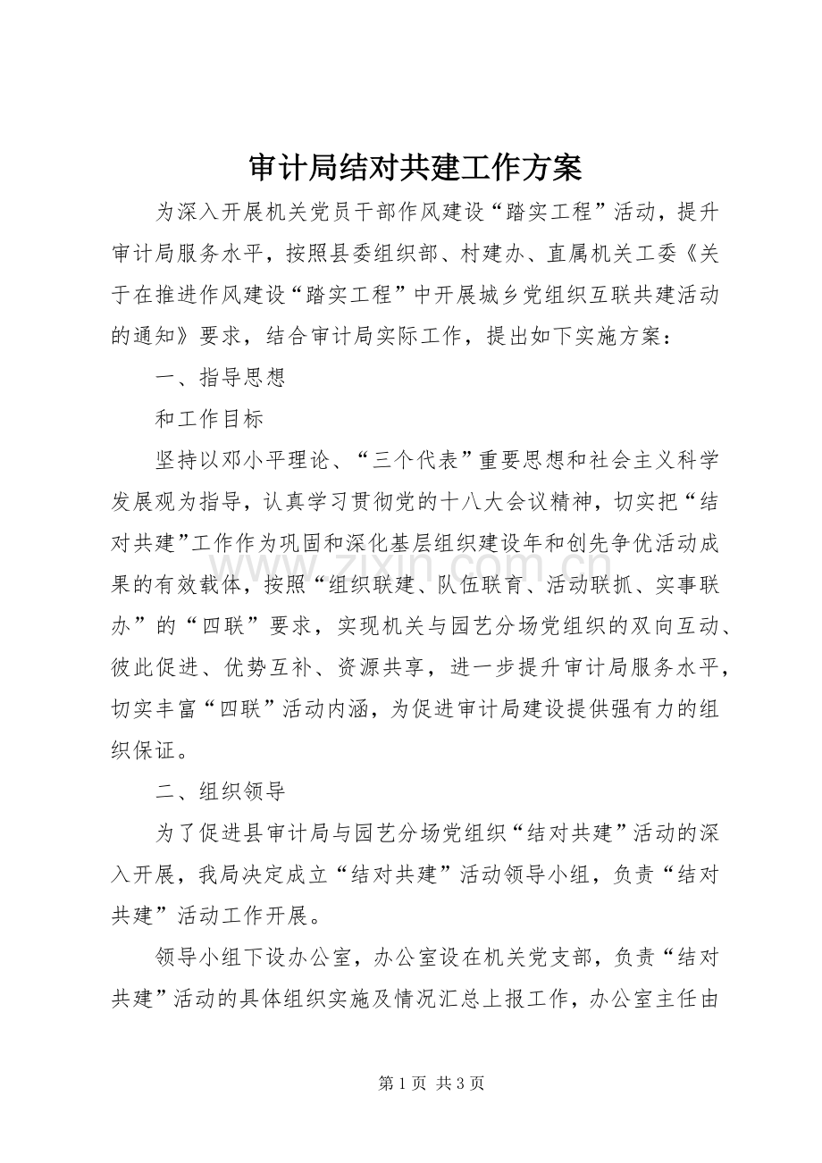 审计局结对共建工作实施方案.docx_第1页