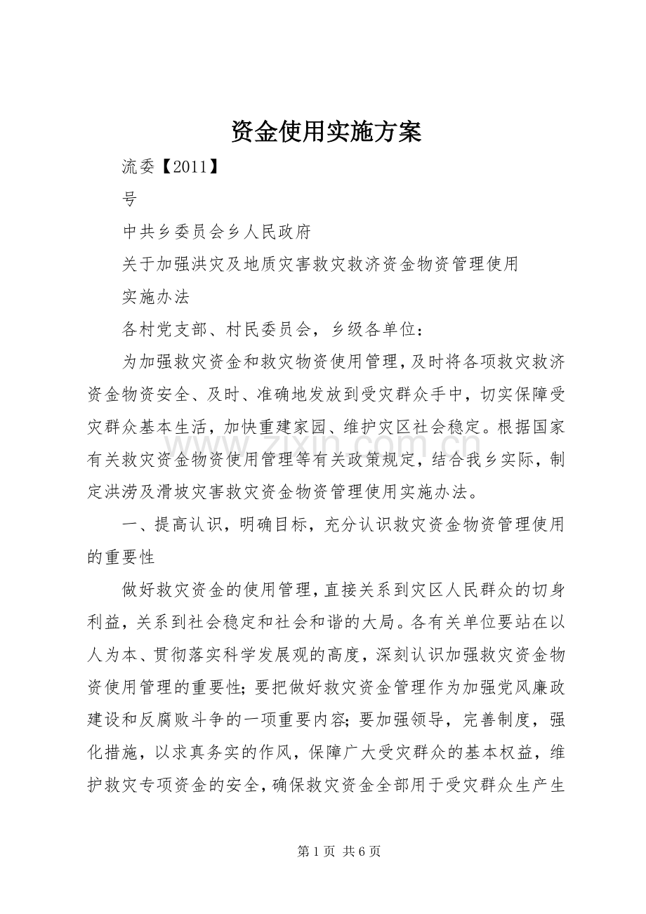 资金使用方案 .docx_第1页