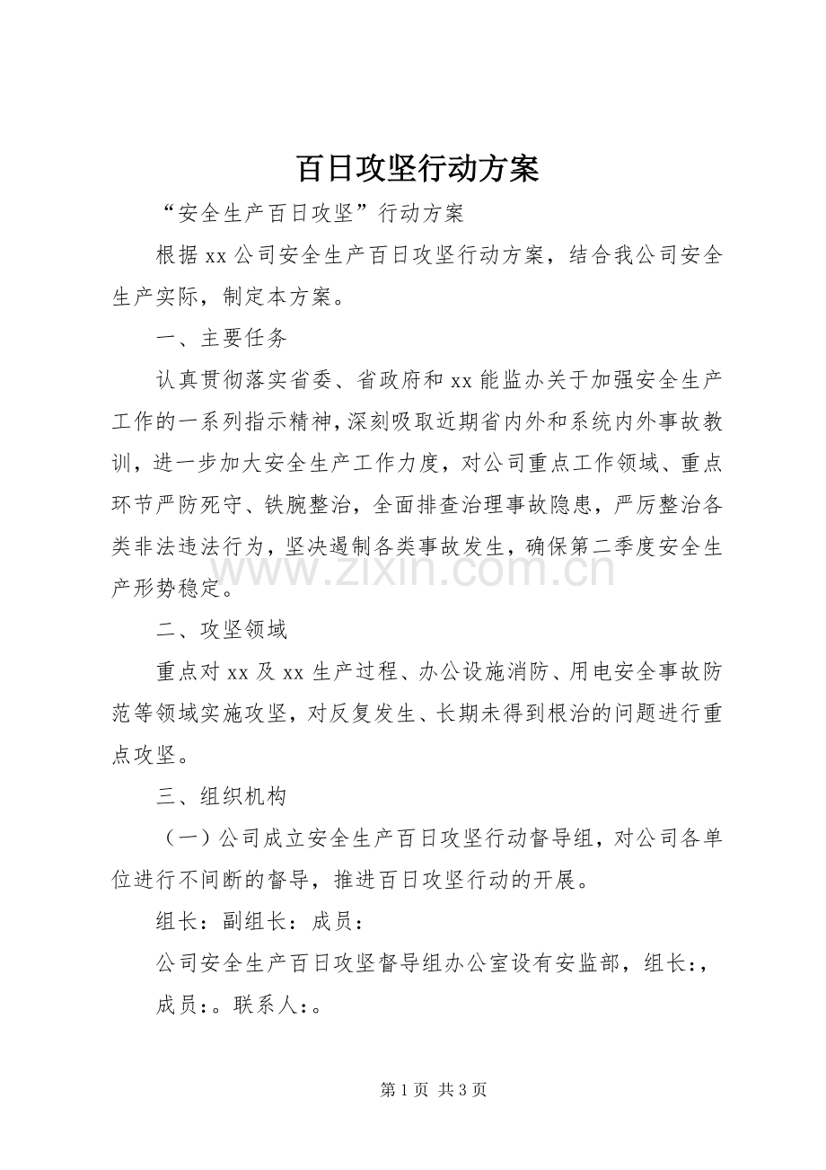 百日攻坚行动实施方案.docx_第1页