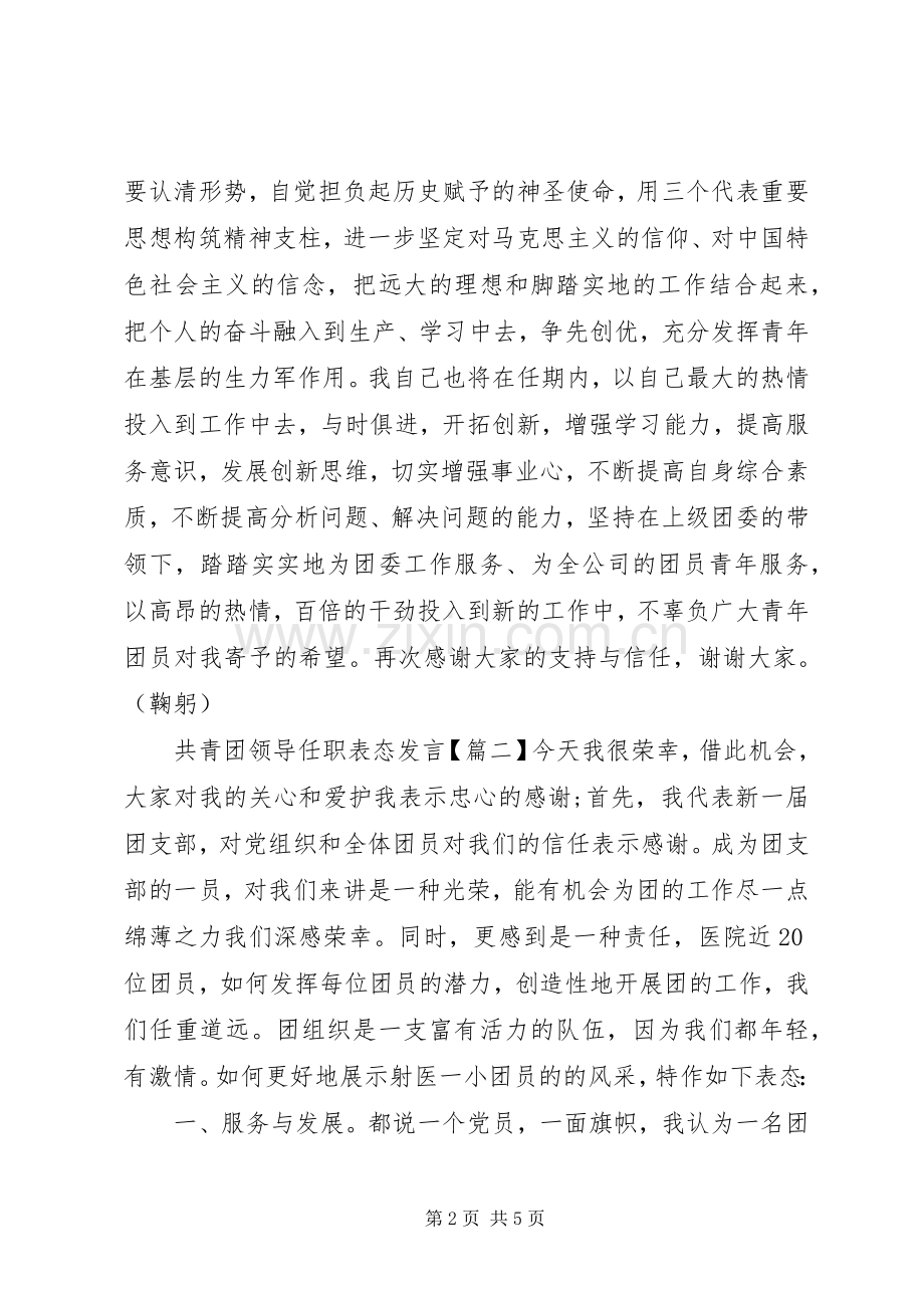 共青团领导任职表态发言.docx_第2页