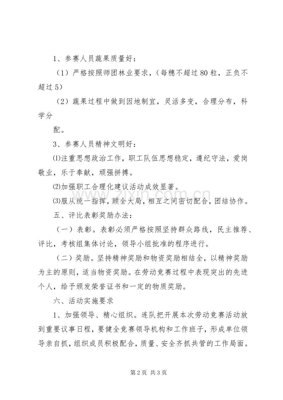 关于开展劳动竞赛活动的方案 .docx_第2页