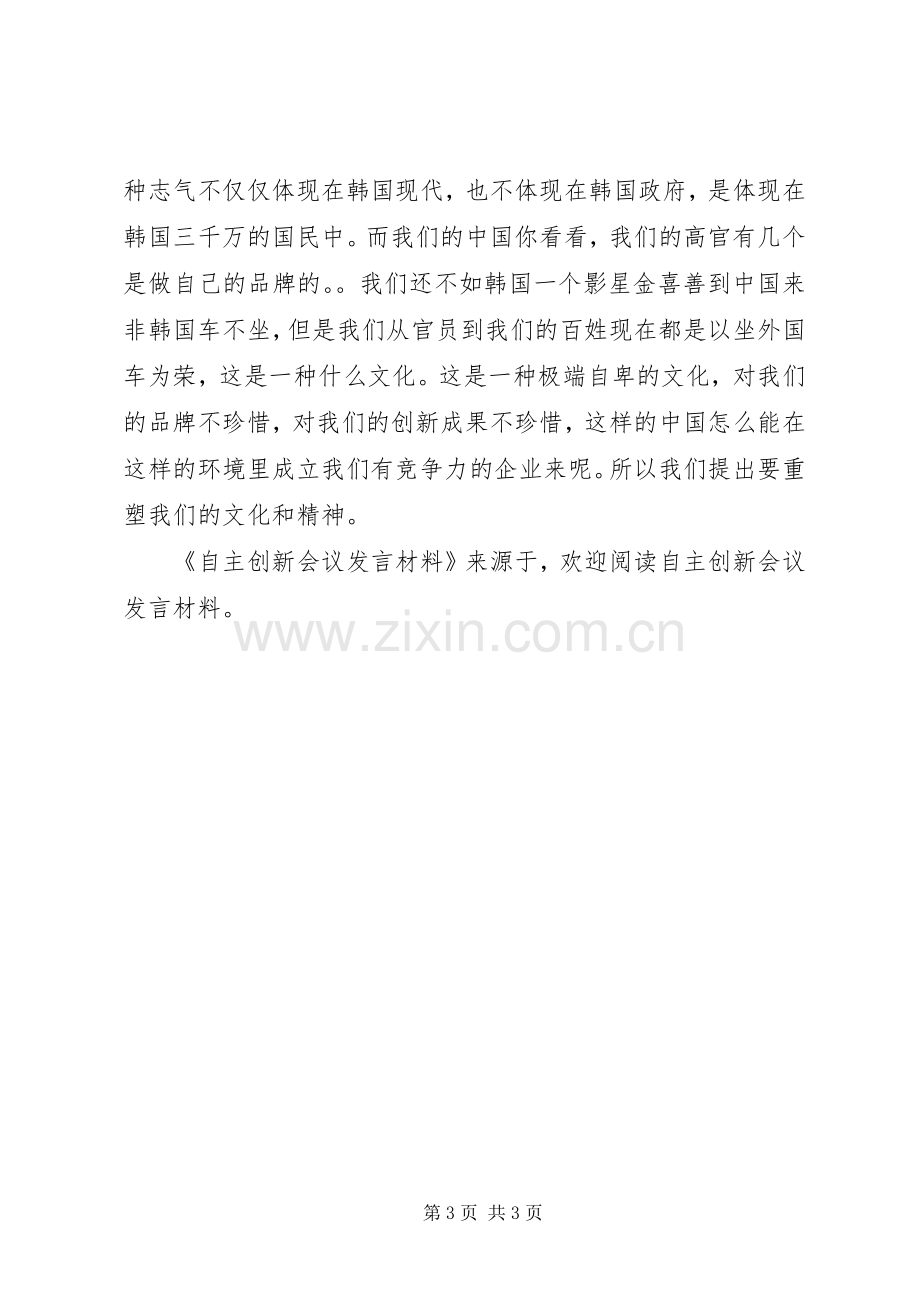 自主创新会议发言材料提纲范文.docx_第3页