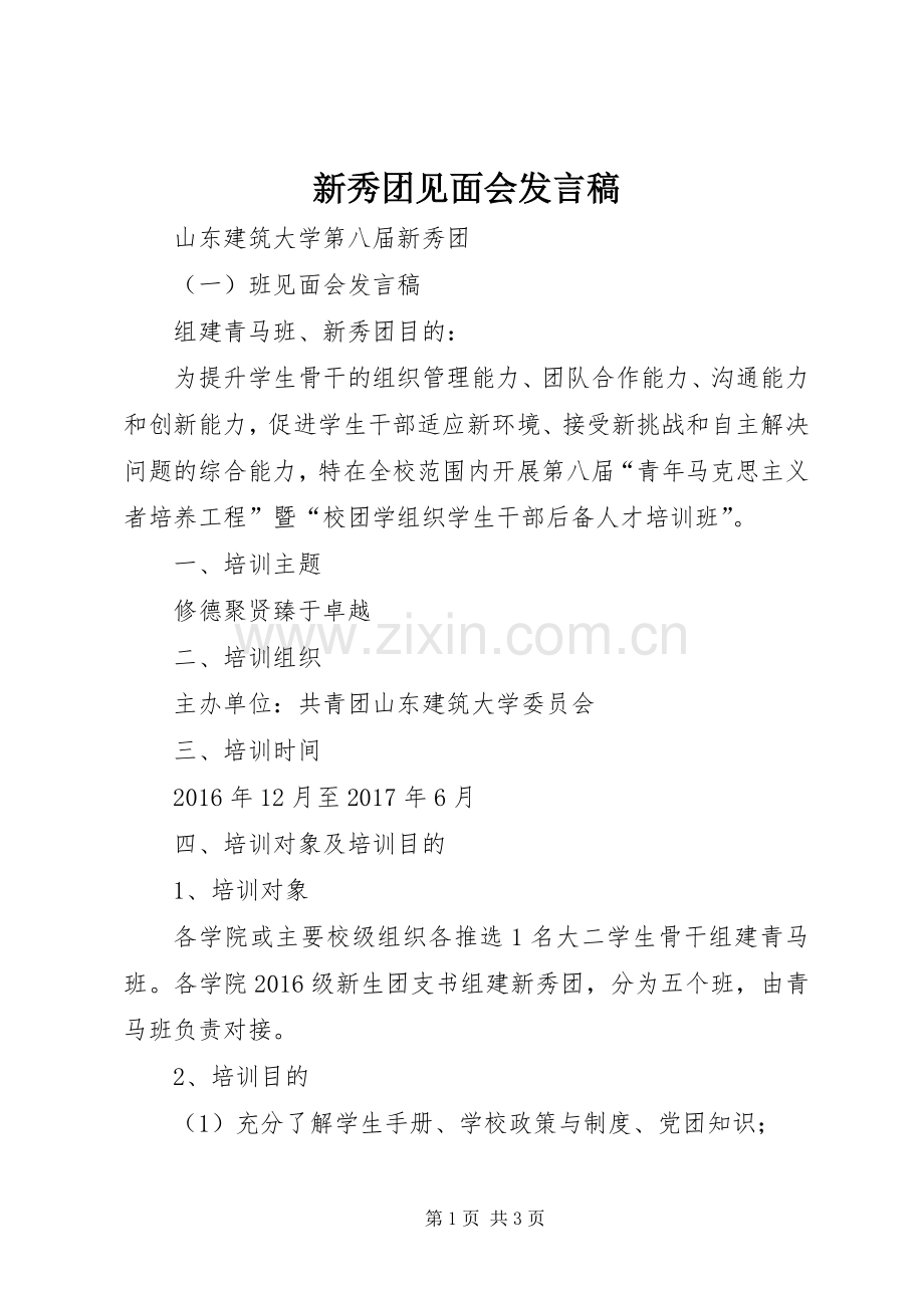 新秀团见面会发言.docx_第1页