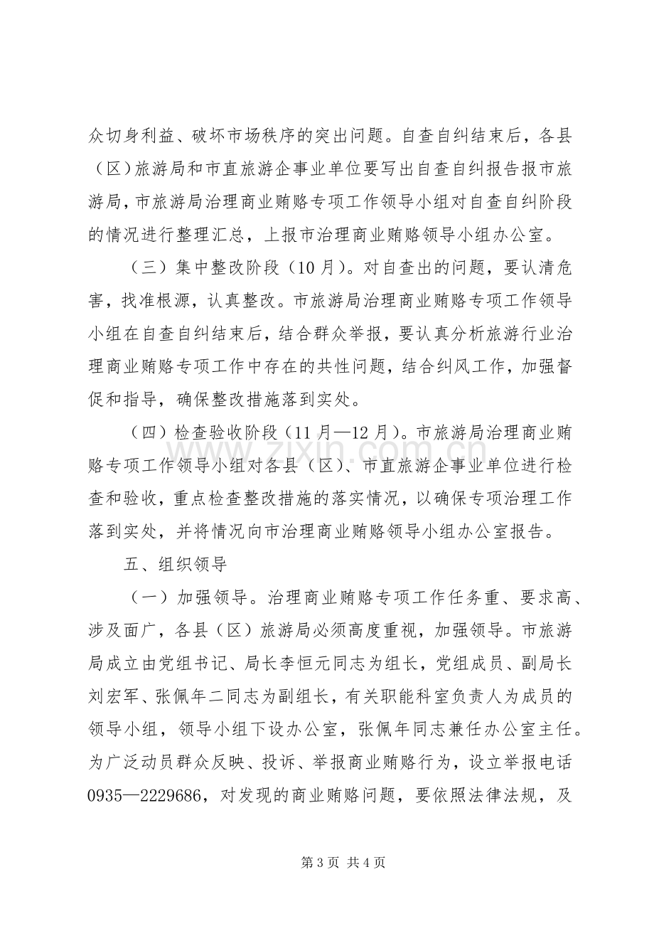 旅游系统治理商业贿赂专项工作方案 .docx_第3页