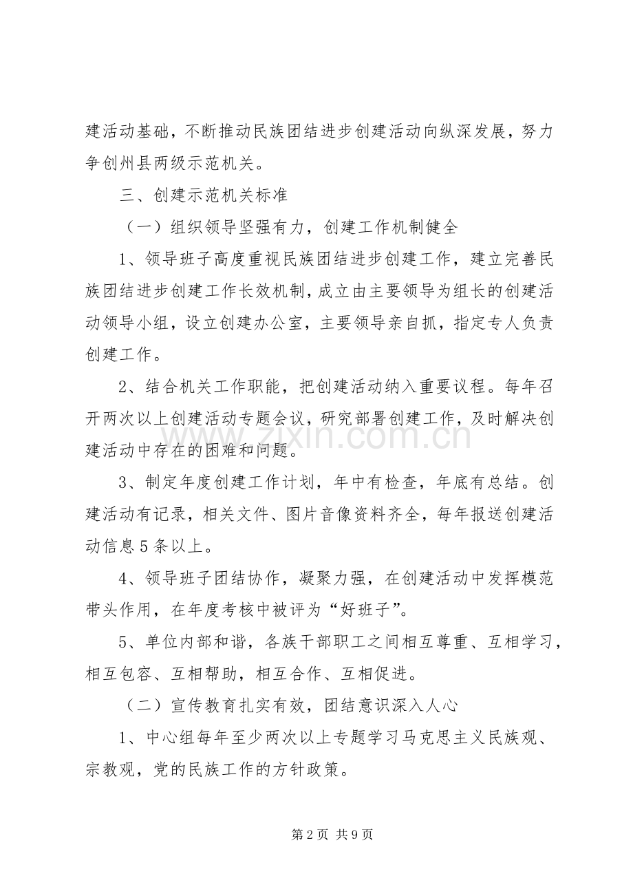 创建民族团结进步示范机关方案.docx_第2页