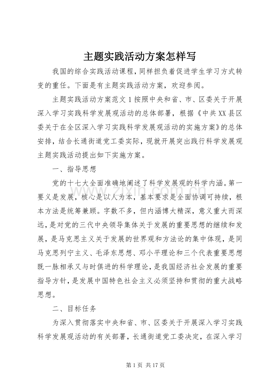 主题实践活动实施方案怎样写.docx_第1页