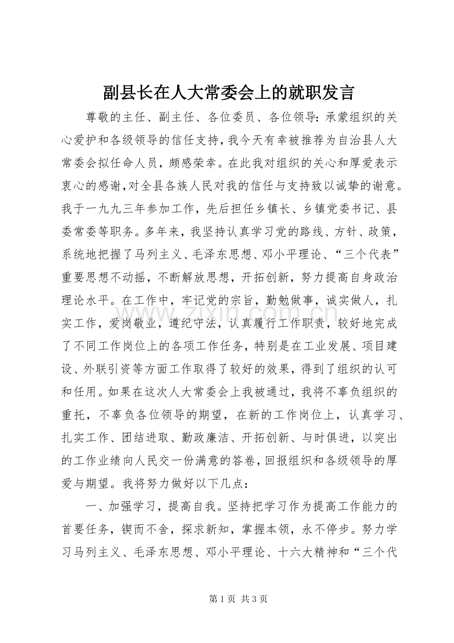 副县长在人大常委会上的就职发言.docx_第1页