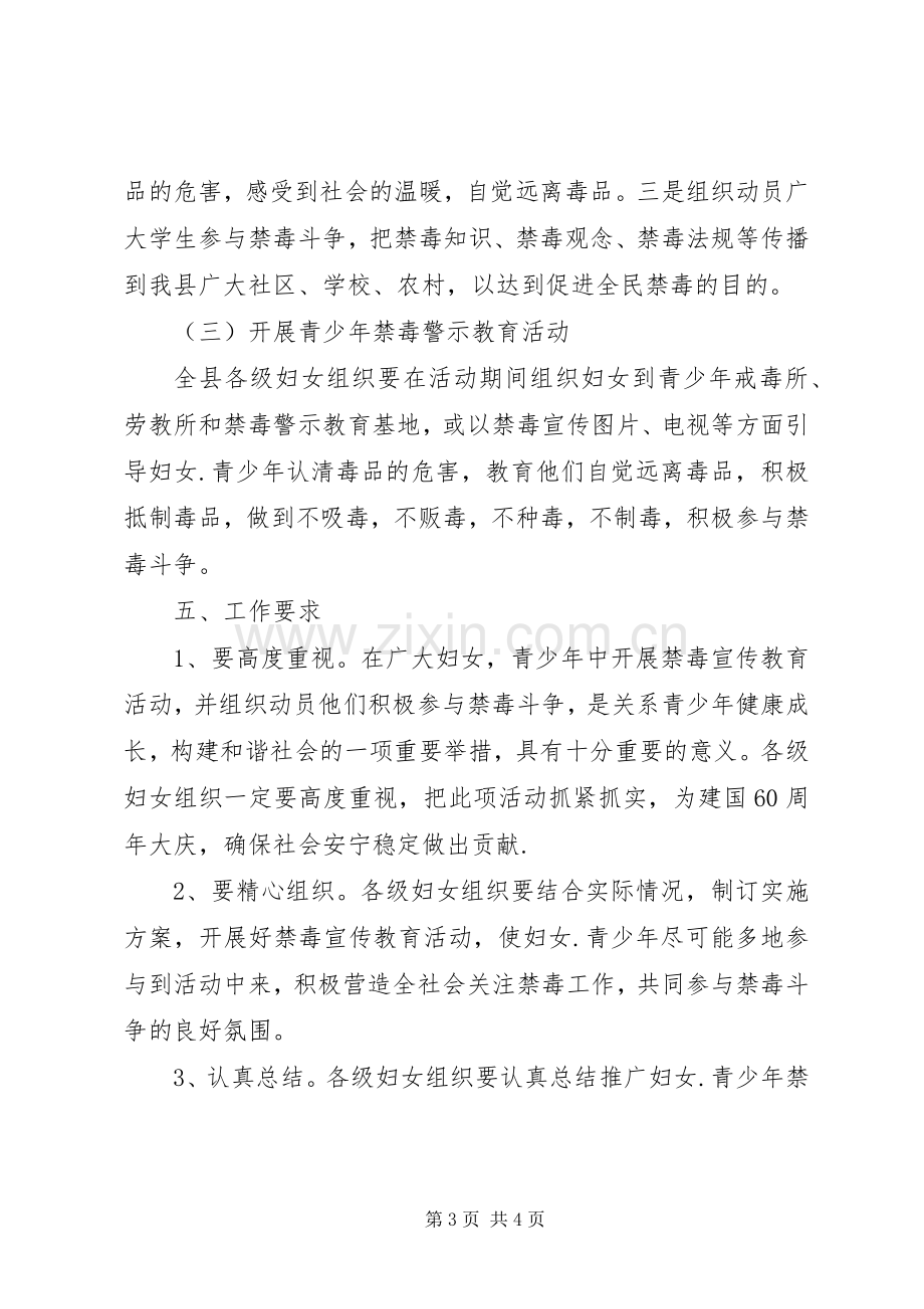 妇联年度禁毒宣传工作实施方案.docx_第3页