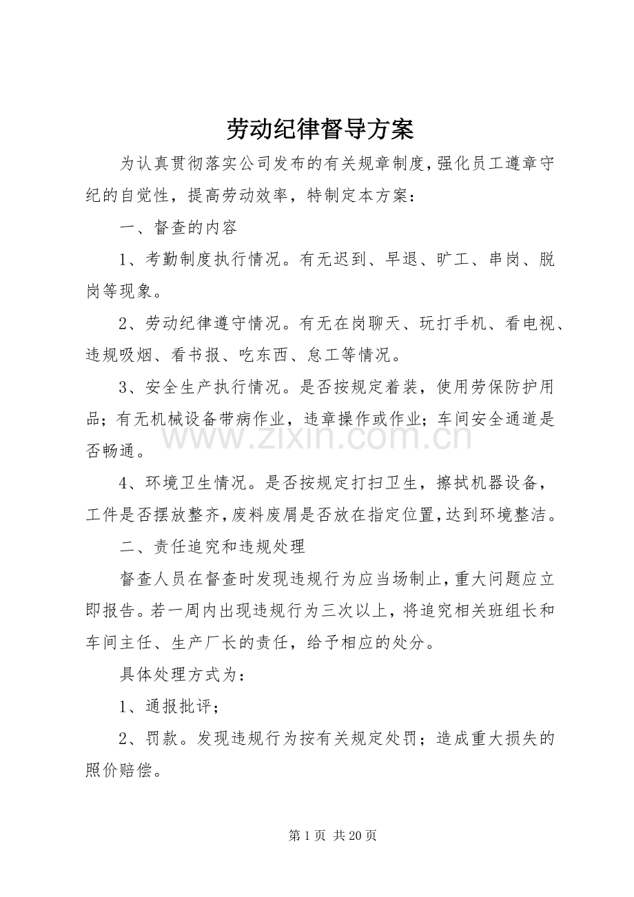 劳动纪律督导实施方案.docx_第1页