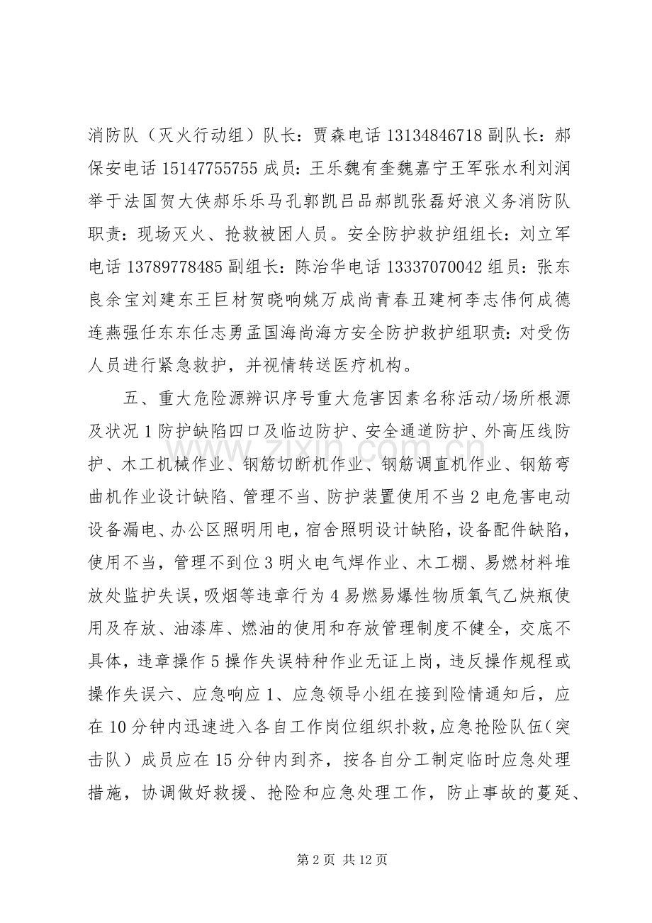 XX年消防安全应急指挥部消防应急处理预案.docx_第2页