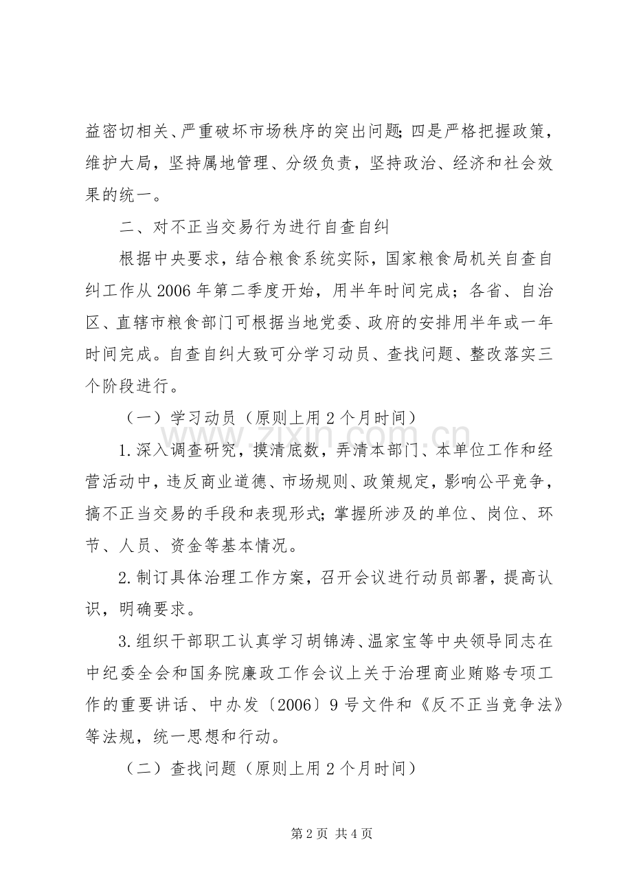 粮食局治理商业贿赂专项工作方案 .docx_第2页