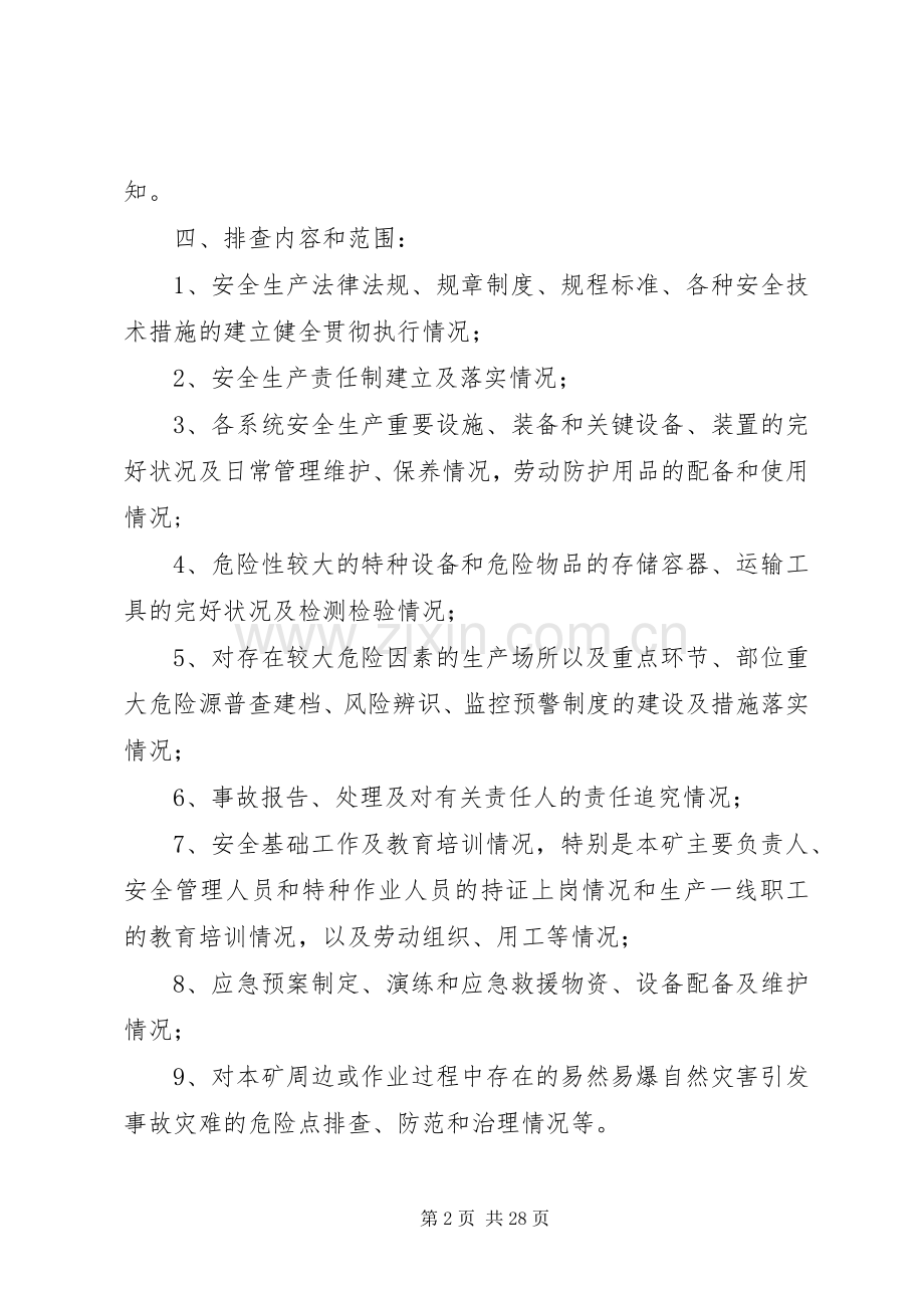 矿长月度事故隐患排查工作实施方案.docx_第2页