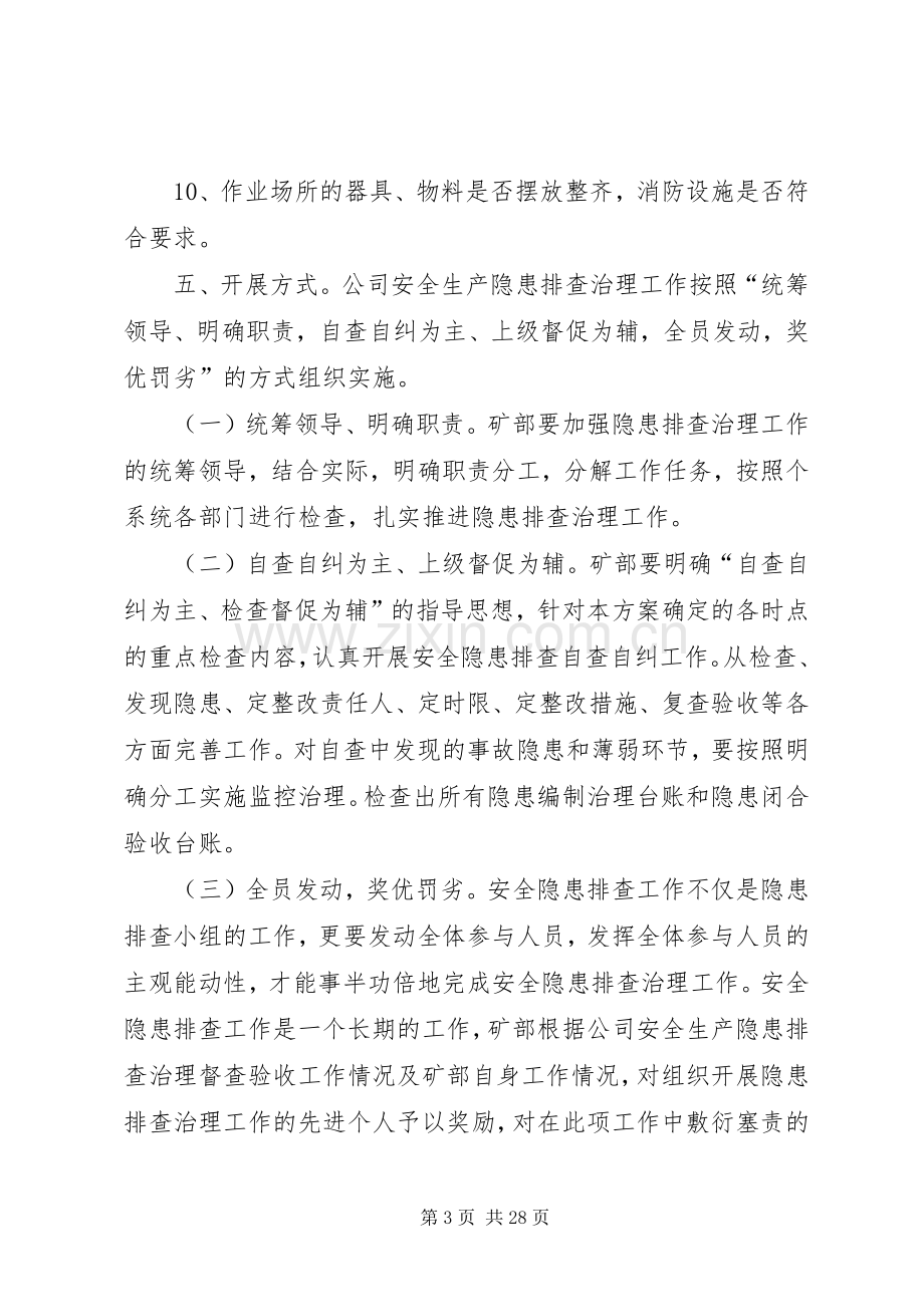 矿长月度事故隐患排查工作实施方案.docx_第3页