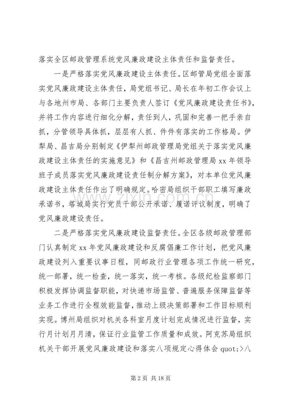 邮政管理系统党风廉政建设工作会议讲话稿.docx_第2页