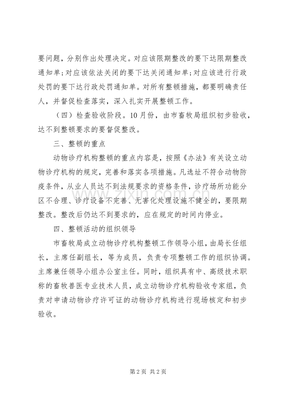 畜牧局诊疗机构整顿实施方案.docx_第2页