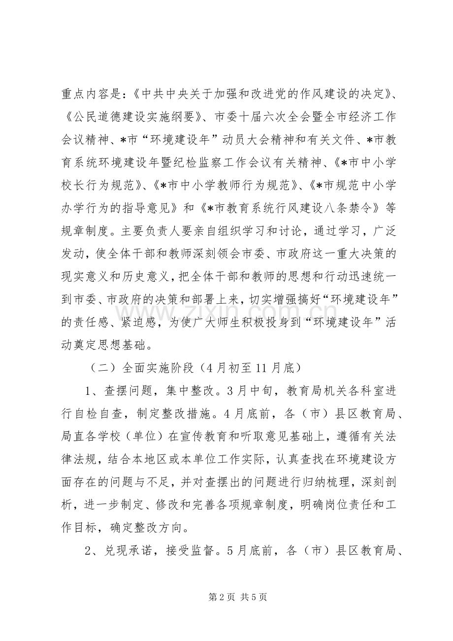 教育局环境建设年工作实施方案.docx_第2页