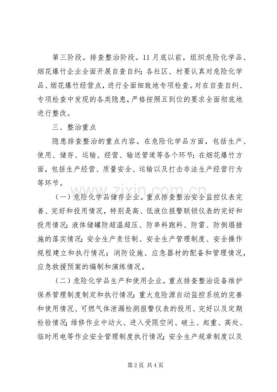 乡镇全面排查整治危险化学品和烟花爆竹经营点安全隐患的工作实施方案.docx_第2页