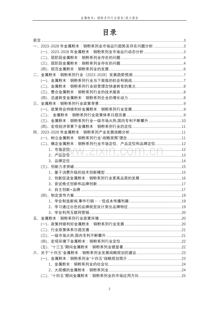 2023年金属粉末：铜粉系列行业分析报告及未来五至十年行业发展报告.doc_第2页