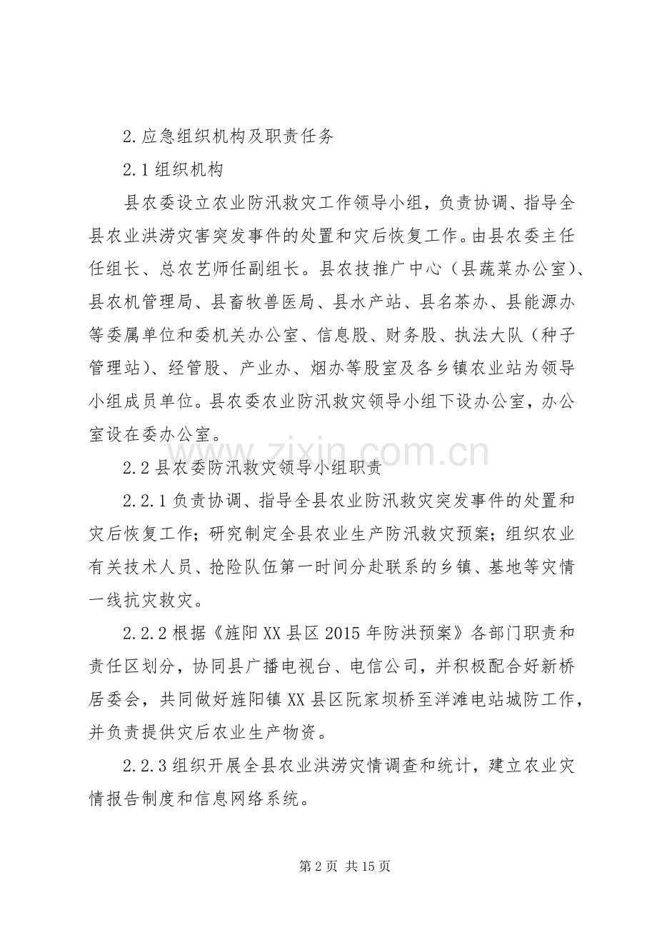 XX年农业防汛救灾工作应急处理预案.docx_第2页