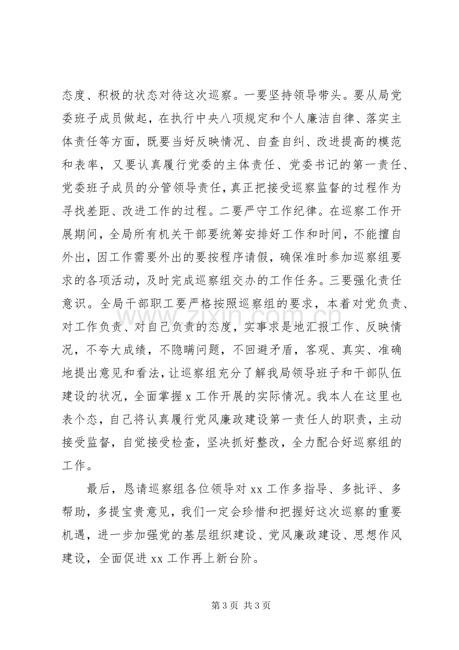 巡察动员会表态发言稿(县级局).docx_第3页