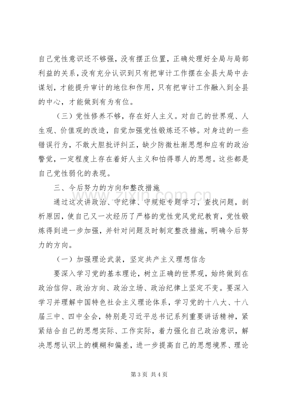 讲政治守纪律守规矩大讨论发言材料10篇（9）.docx_第3页