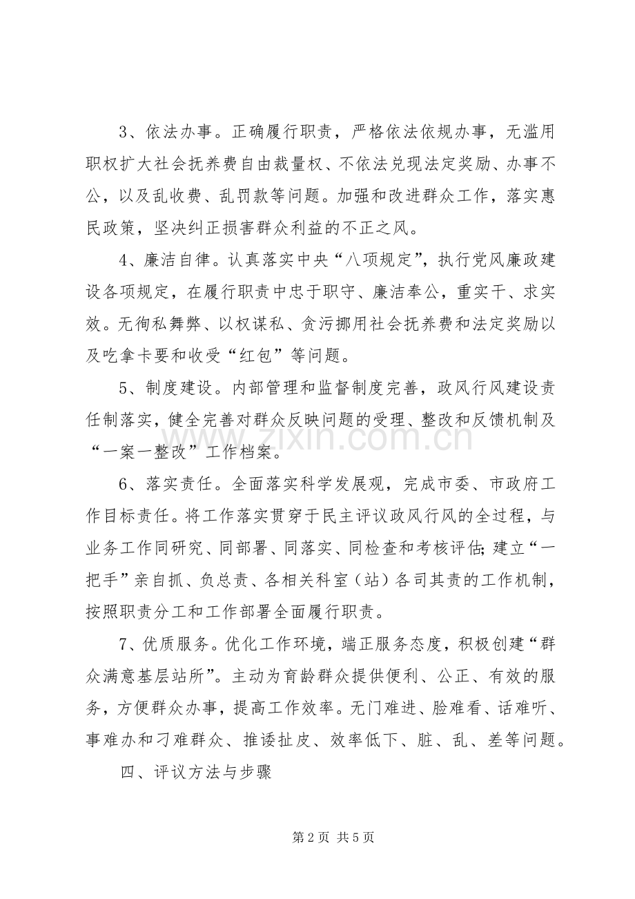 计生局民主评议政风行风工作方案.docx_第2页