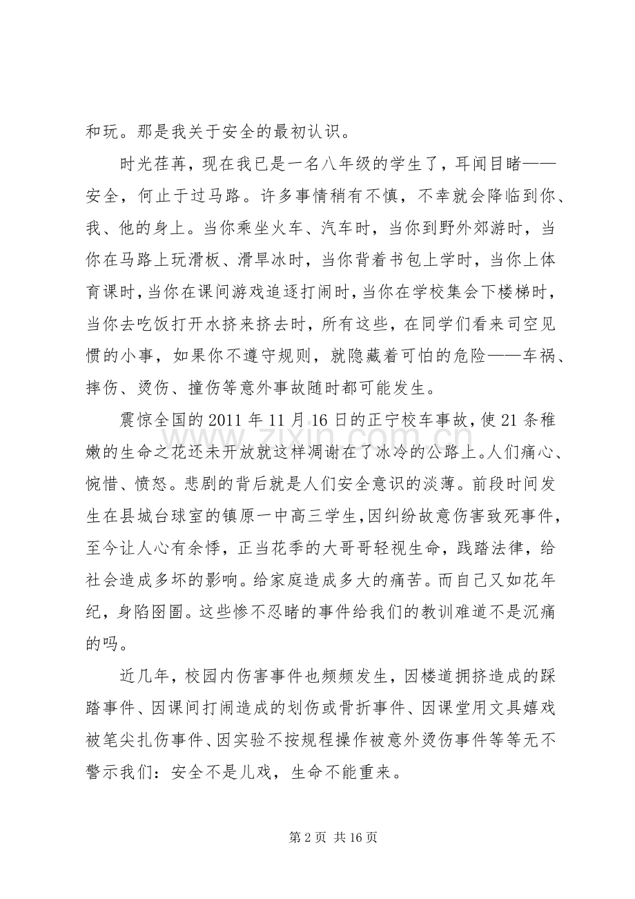 安全无小事安全在手中演讲稿.docx_第2页