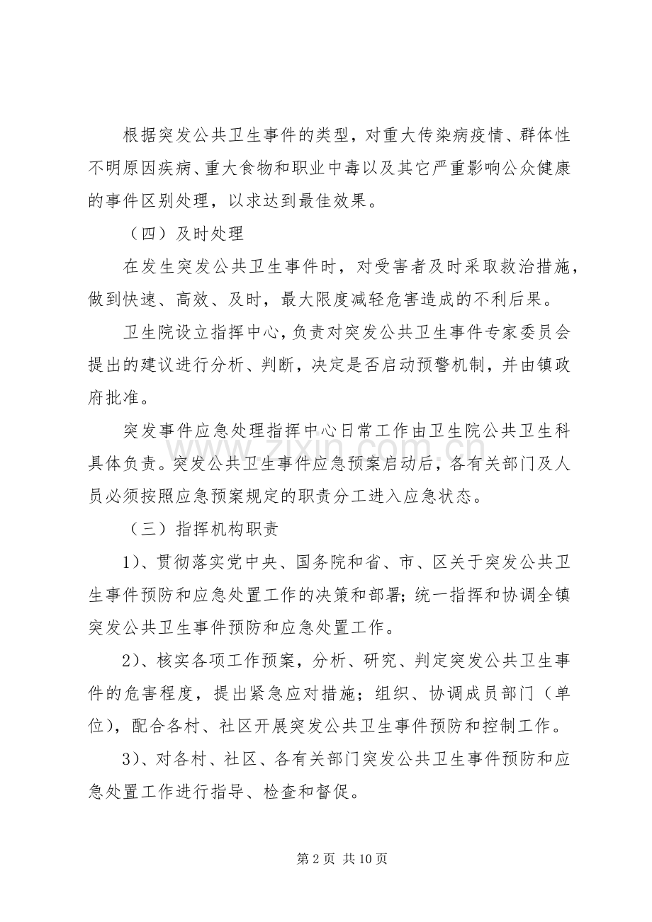 乡镇卫生院突发公共卫生事件应急处置预案.docx_第2页