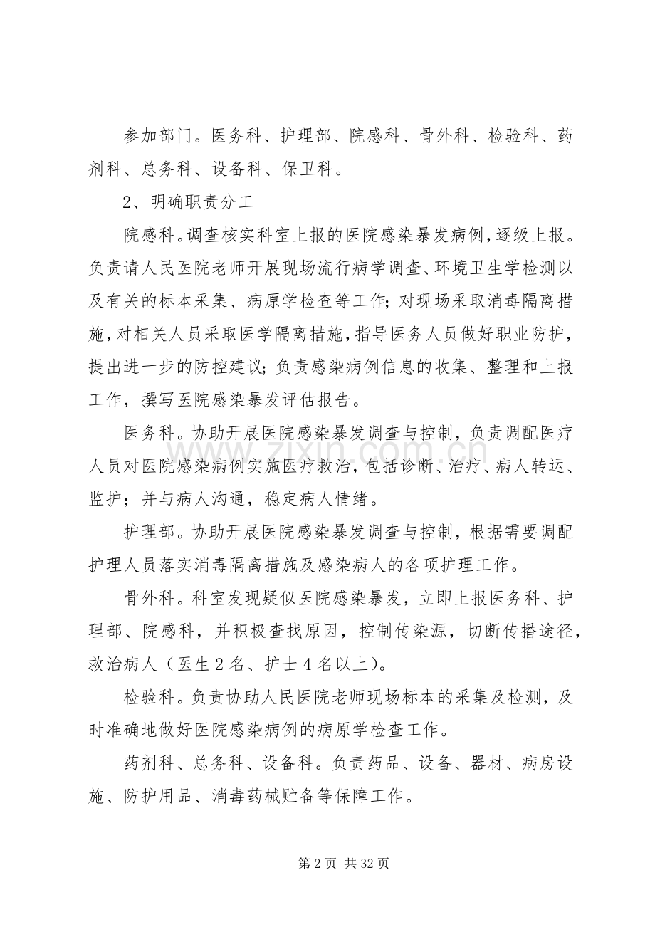 XX年医院感染暴发应急处置演练实施方案.docx_第2页