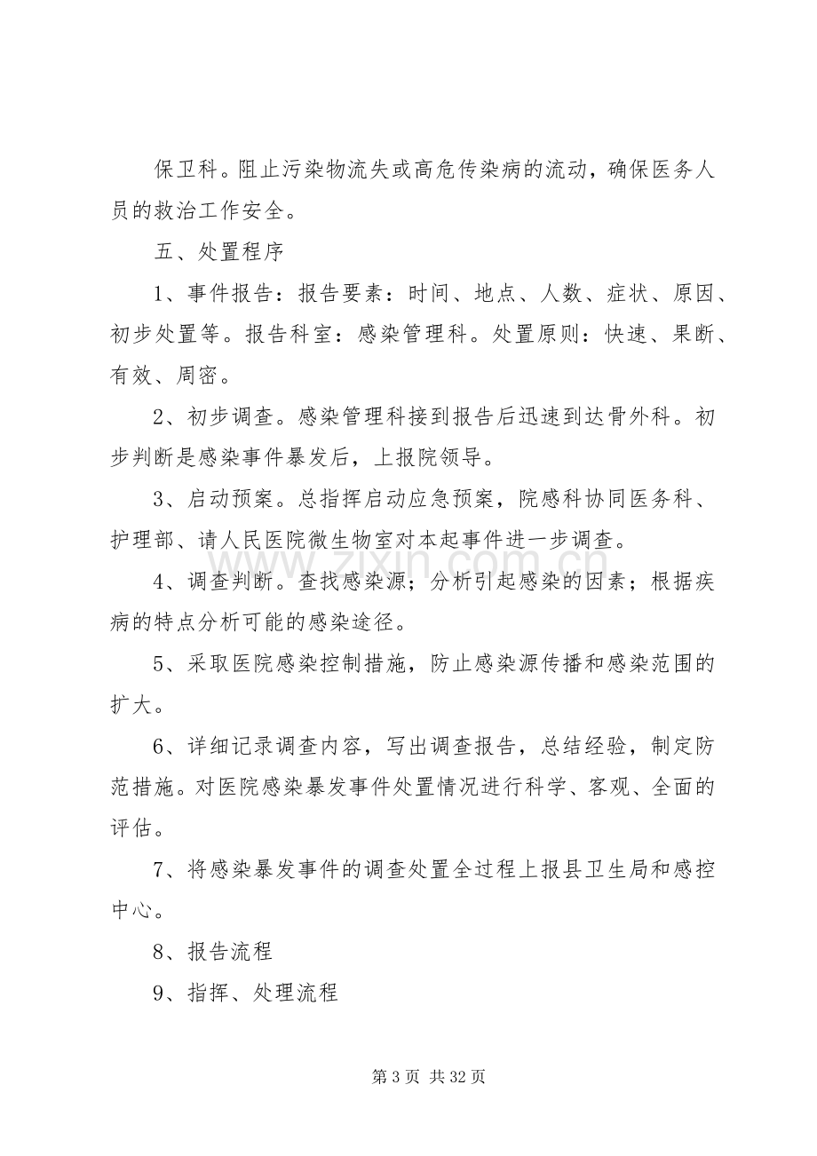 XX年医院感染暴发应急处置演练实施方案.docx_第3页