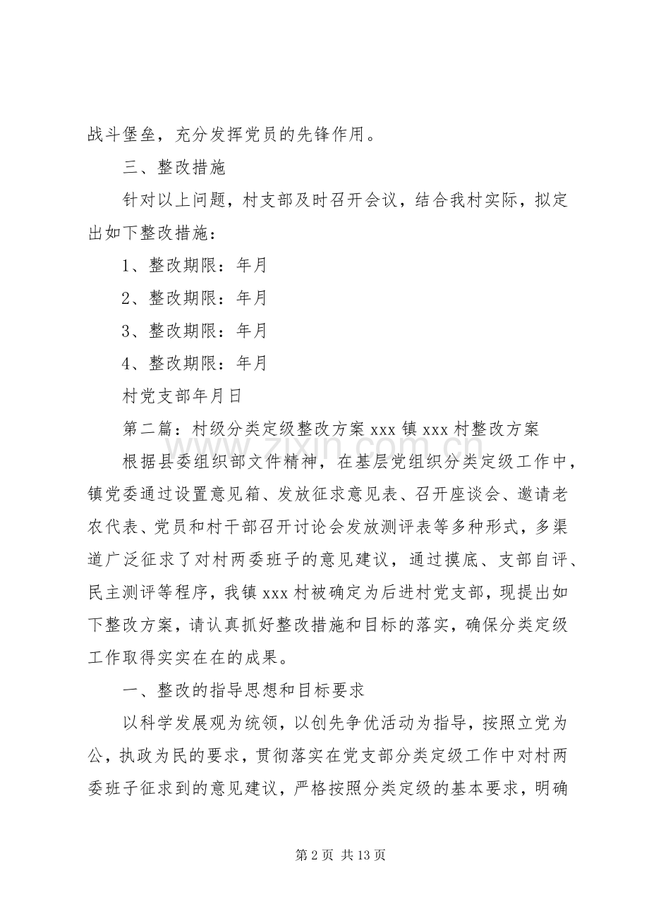 村级党支部分类定级整改提高实施方案.docx_第2页