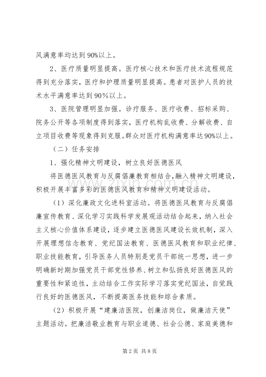 三岔镇卫生院加强医德医风建设方案.docx_第2页