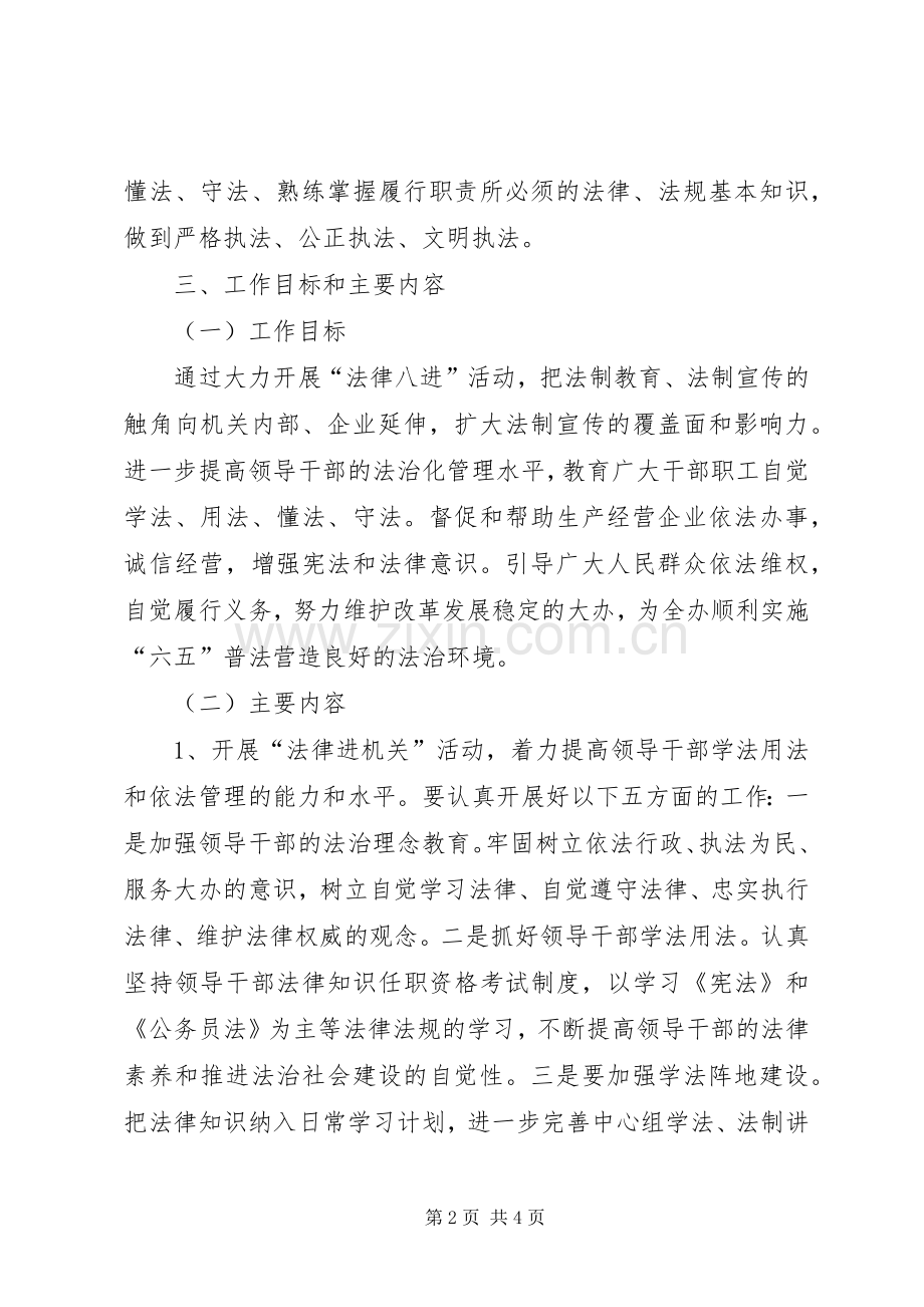 投资局开展法律八进活动实施方案.docx_第2页