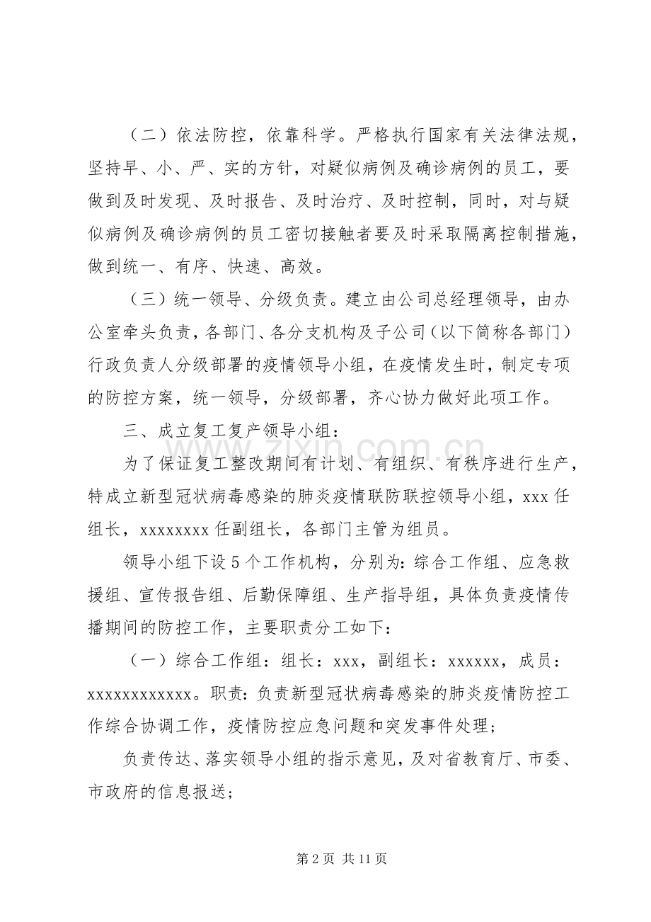 公司复工后肺炎疫情防控工作应急处理预案.docx_第2页