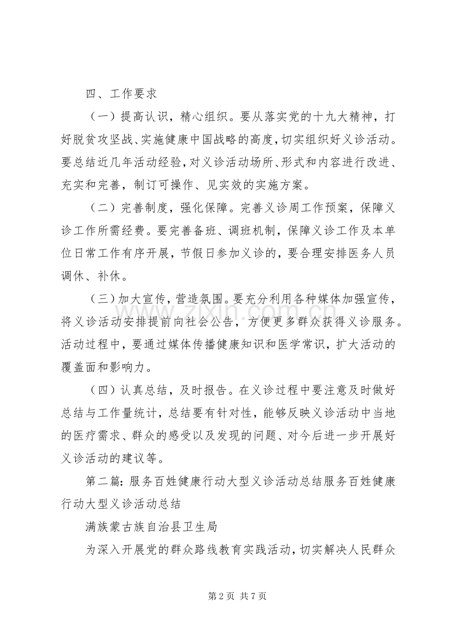 XX年服务百姓健康行动义诊活动实施方案.docx_第2页