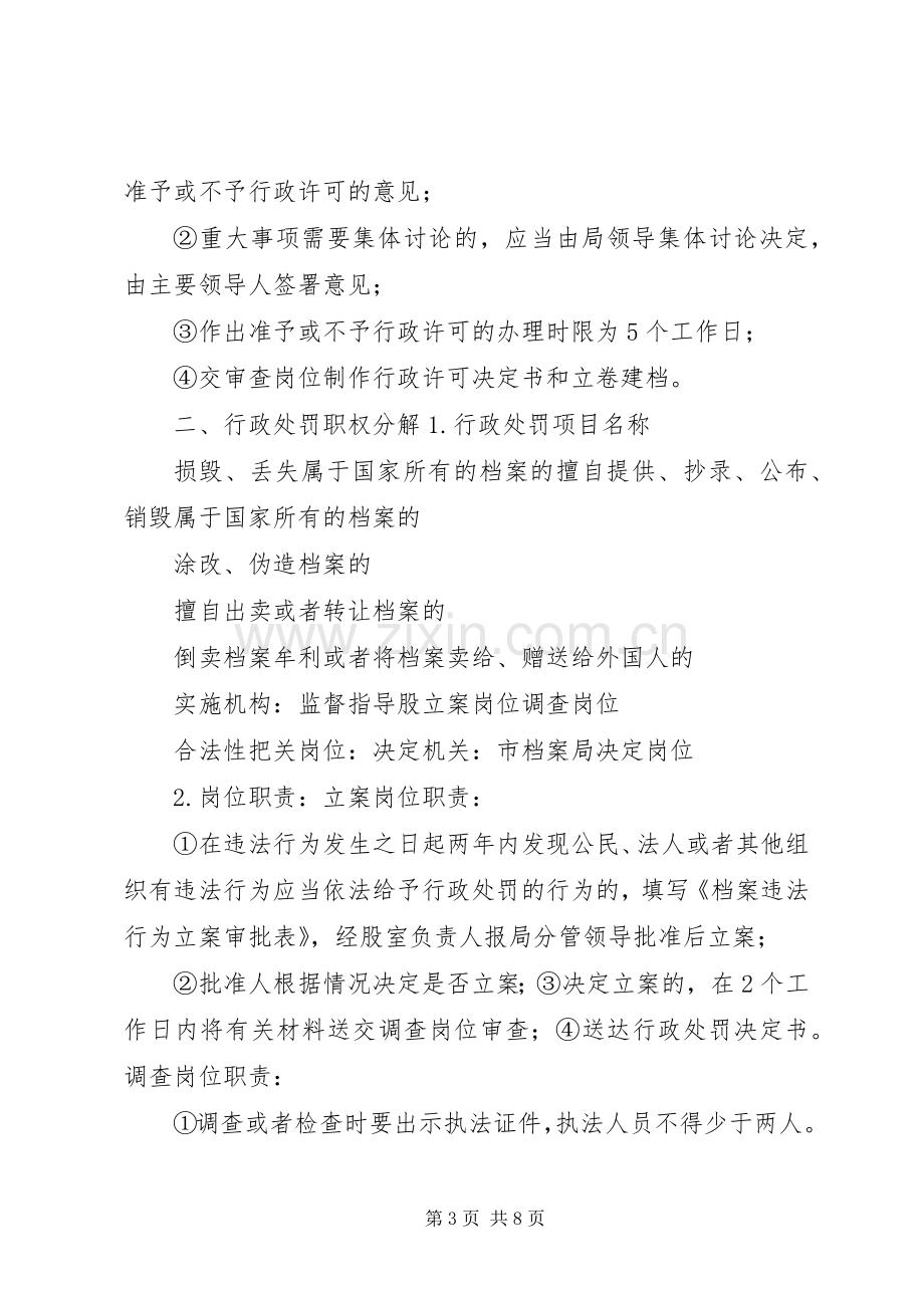 档案局行政执法职权分解方案.docx_第3页